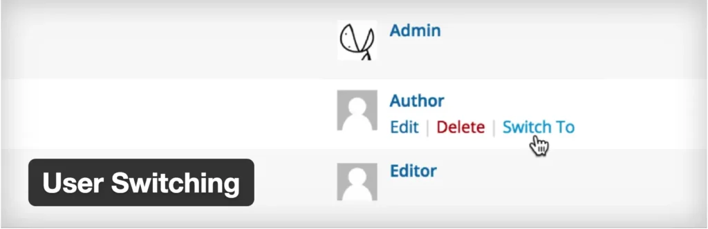 Image of the "User Switching" plugin